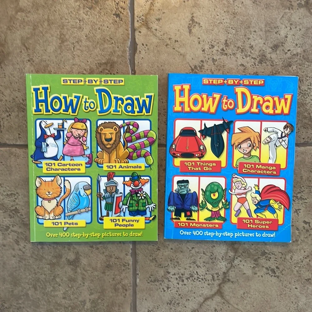 Set of 6 Kids/Children’s Drawing Books- Cartoons, Pets, Animals, Everyday - Picture 2 of 4